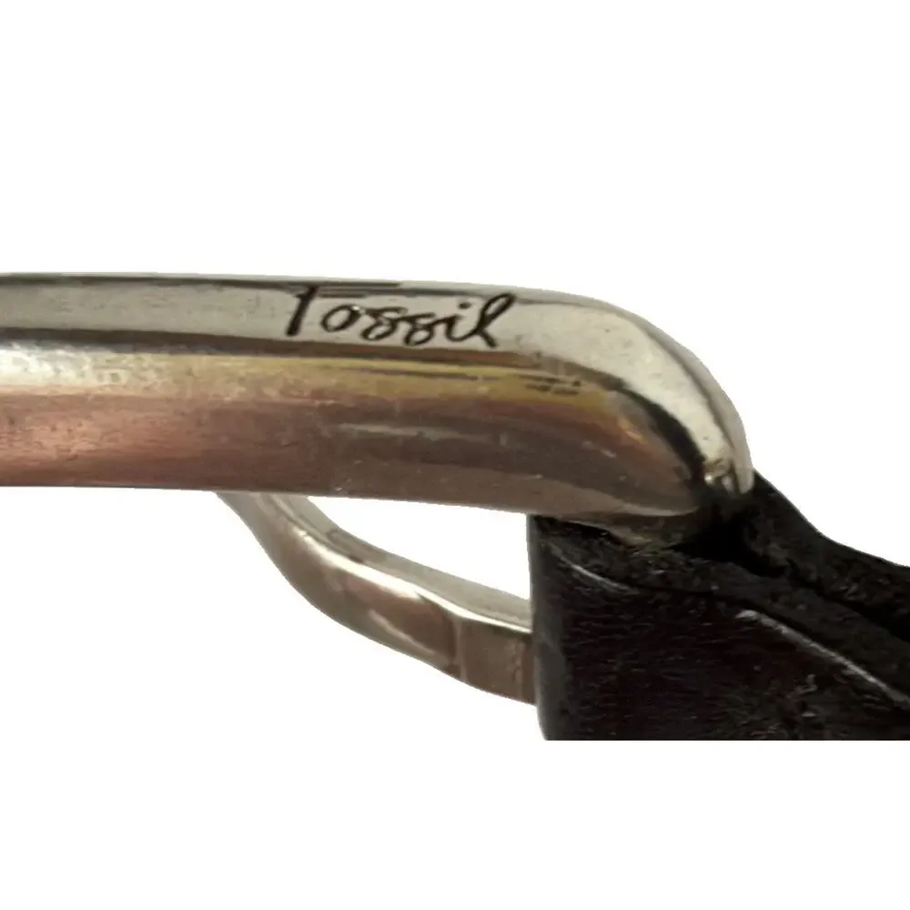 Fossil Black Leather Casual Belt Beveled Buckle Size M New with Tags BT3428001